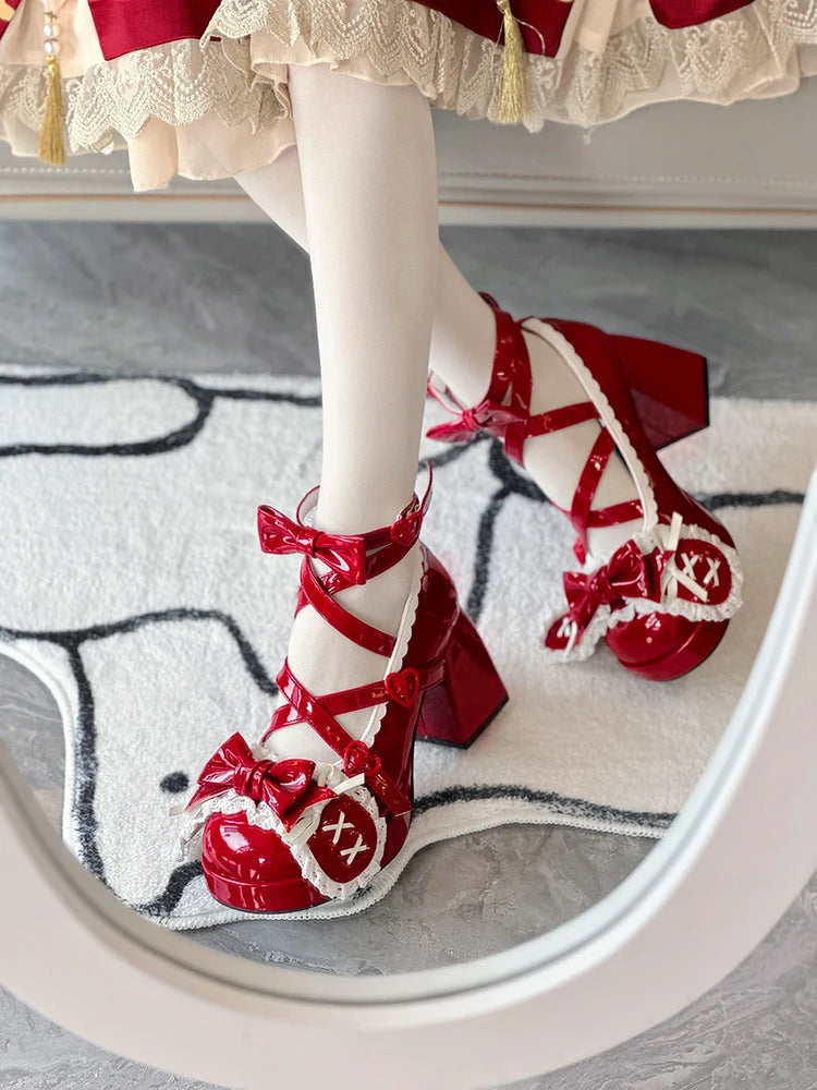 LIZAKOSHT  -  Middle Heel Drooping Ear Rabbit Lolita High Heels Sweet Japanese Round Toe Lolita Shoes Cute Girl Tea Party Single Shoes