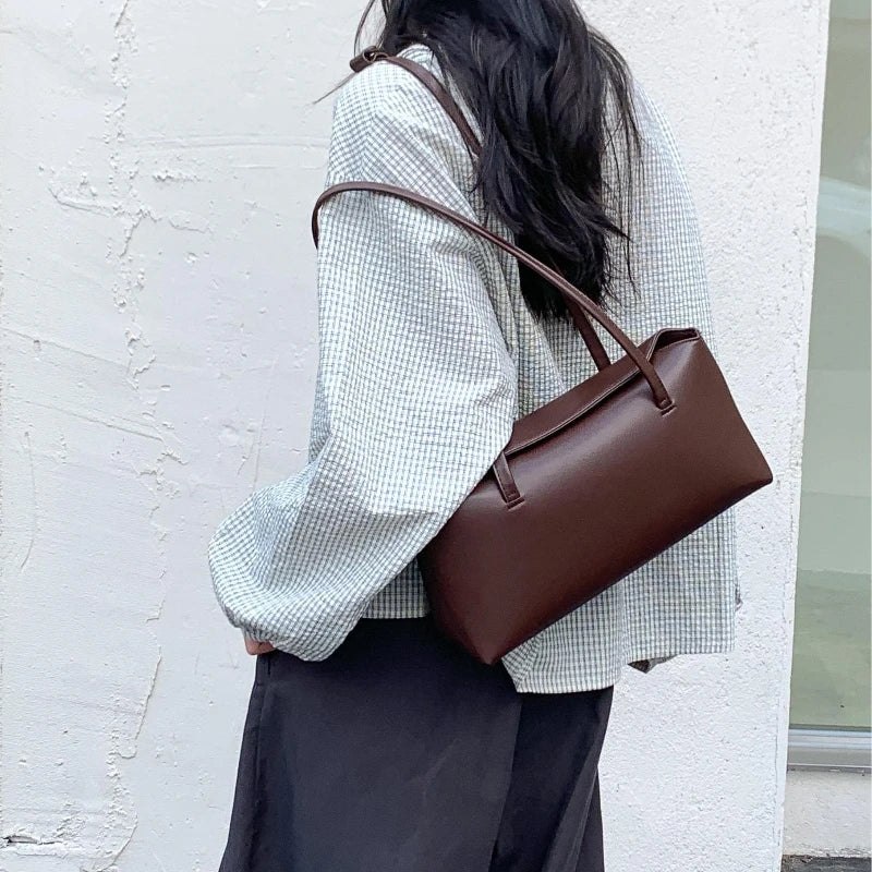 LIZAKOSHT  -  High Quality PU Baguette Shoulder Bag Women Vintage Underarm Handbag Fashion Daily Commute Tote Bag Guangzhou High Quality Bag