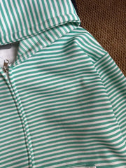  LIZAKOSHT  -  Oversized Loose Fit Mint Green Striped Zip Up Hoodie Women Y2K Vintage Winter Casual Streetwear Daily Wear Sweatshirt New 2027