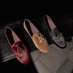 LIZAKOSHT  -  Fashion Casual Women's Shoes New High-Quality Horsehair Round Toe Low Heel Loafers Neutral Women's Shoes