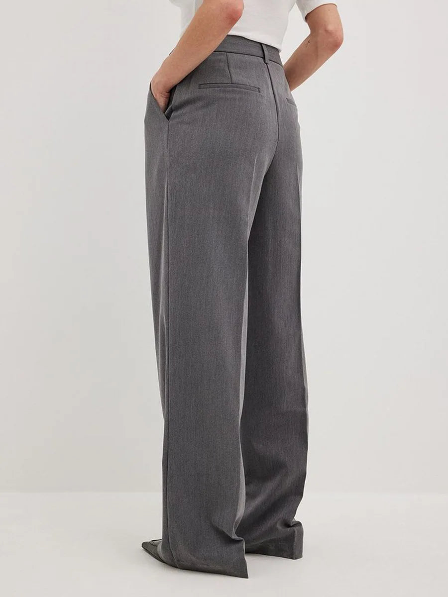 LIZAKOSHT  -  Women's Spring Summer New Loose Wide-Leg Suit Pants Elegant Office Classic Straight-Leg High-Waist Suit Trousers