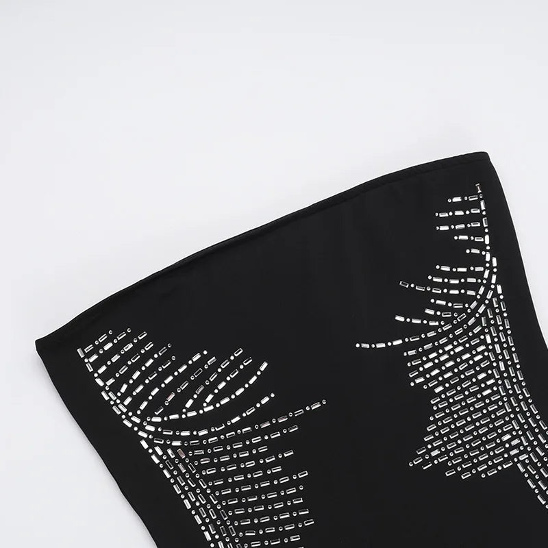 LIZAKOSHT  -  Casual Sparkle Off-shoulder Sexy Maxi Dress New Women's Strapless Sleeveless Backless Bodycon Sequins Party Long Dresses