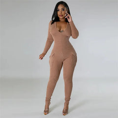 Lizakosht Dress For Women Free Shipping Beach Outwear Cover Neck Pocket Long Sleeve Sexy Hollow Elastic Jumpsuit Solid Spandex Summer