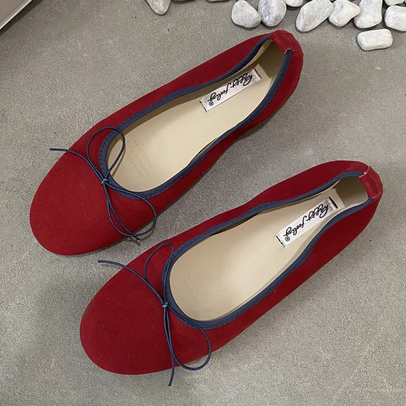 LIZAKOSHT  -  Spring New Women's Round Toe Vintage Flats Soft Loafers Comfortable Leather Ballet Shoes Female Dress Shoes Mujer New Woman