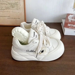 LIZAKOSHT  -  Lovely Sneakers Women Butterfly Print Versatile Lace Up Casual Shoes Thick Bottom Increase Round Toe Trainers Women