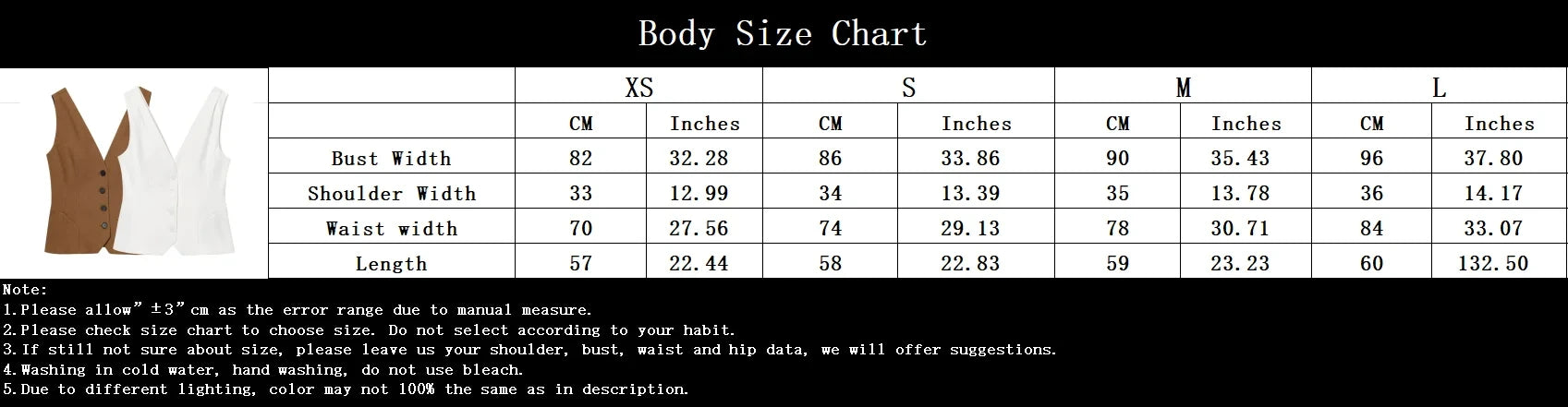 LIZAKOSHT  -  Fashion Slim Vest For Women Summer 2025 New Brown Single Breasted V-neck Sleeveless Waistcoat Sleeveless Office Casual Solid Top