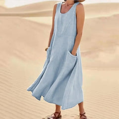 LIZAKOSHT  -  Women Clothing Streetwear Vestido De Festa Vintage Summer Dress for Women Long Dress Loose Fashion Clothes Casual Elegant