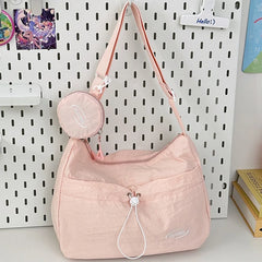 LIZAKOSHT  -  Japan Style Women Crossbody Bag New Casual Nylon Letter Composite Bag Simple Large Capacity Canvas Single Shoulder Tote Bag