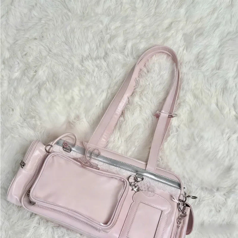 LIZAKOSHT  -  Sweet One Shoulder Tote Ita Bag Women's Fashionable Versatile Y2k Multi Style Large Capacity Transparent Outer Bag Crossbody Bag