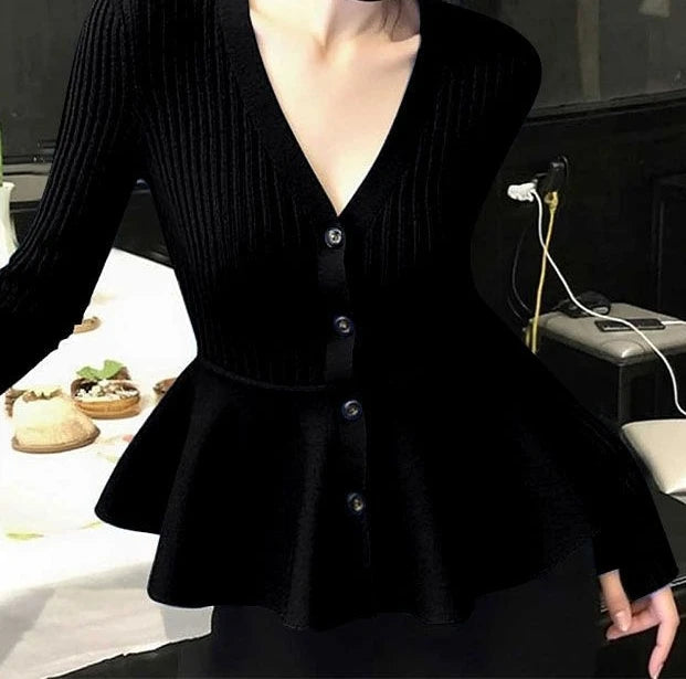 LIZAKOSHT  -  Winter Fashion High Knowledge Dressing Style Atmosphere Light Luxury Beautiful Knitted Top for Women