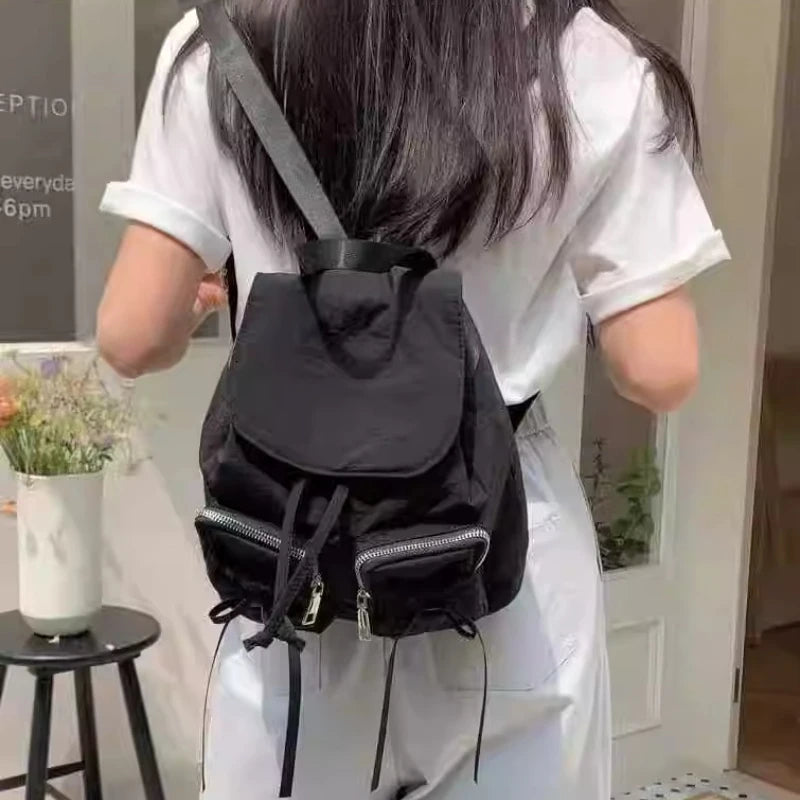 LIZAKOSHT  -  New Women Y2k Aesthetic Bow Backpack Streetwear Fashion Ins Casual Schoolbag All Match Trendy Simple Backpacks for Students