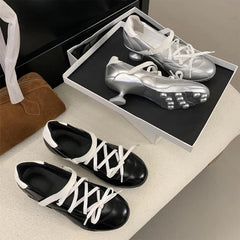 LIZAKOSHT  -  New Sports Style Lace Up Ballet Shoes Women's Designer High Heels Mary Jane Dance Ballroom Party Prom Shoes 1.97 inch