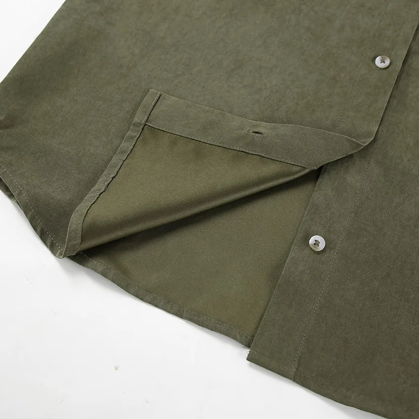 LIZAKOSHT  -  Summer 2025 Vintage Retro Green Blouse Shirt Women Turn-down Collar Single-breasted Pocket Sleeveless Casual Top For Women 55905
