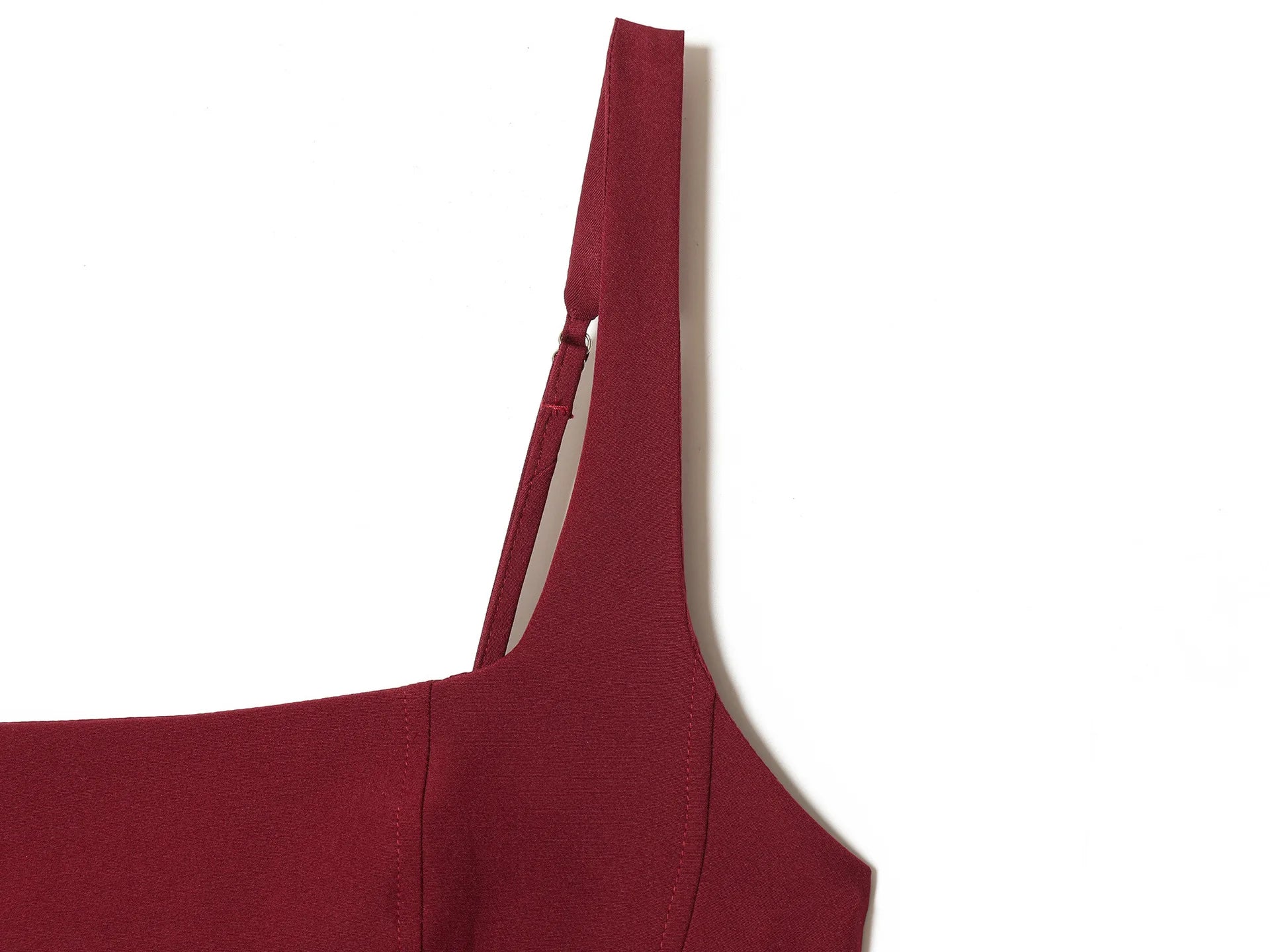 LIZAKOSHT  -  Women Sleeveless Draped Sequin Corset Mini Dress Burgundy