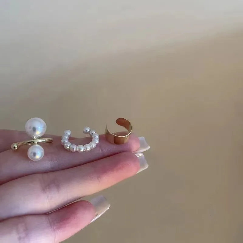 LIZAKOSHT 3Pcs/Set Ear Cuff Fake Piercing Clip on Earring for Women Minimalist Fashion Cartilage Hoop Earrings Sets 2024 Fashion Jewelry