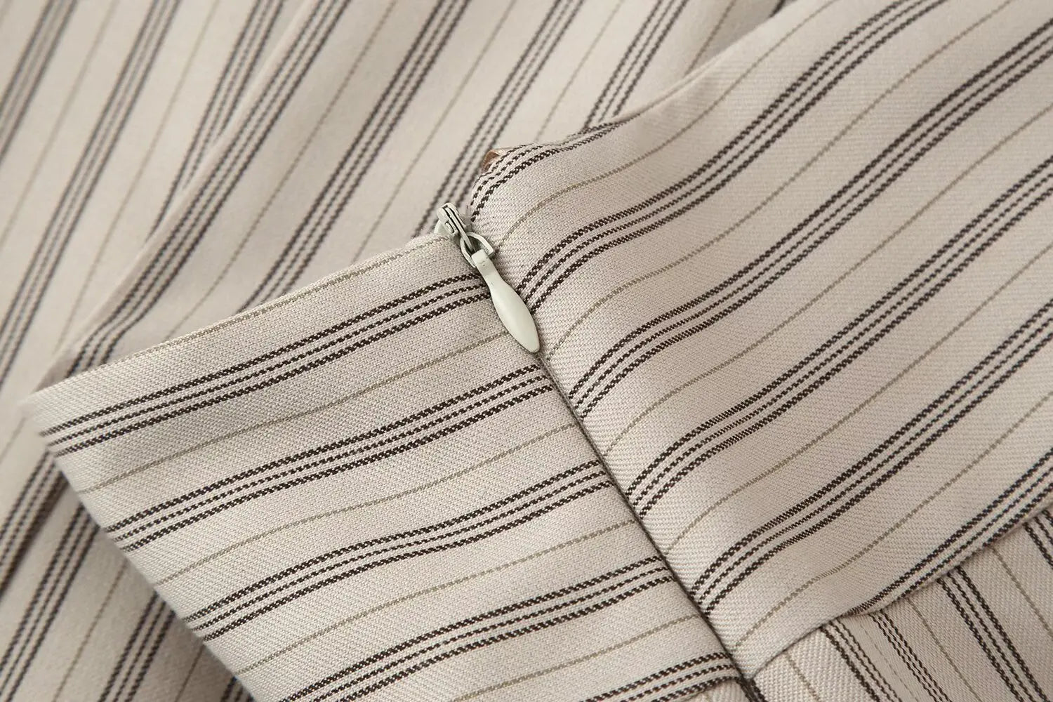 LIZAKOSHT  -  Fashionable A-Line  Skirt Women's Clothing Stripe Decorative Button Short Skirt Pants Polyester Fabric mid Waist Design