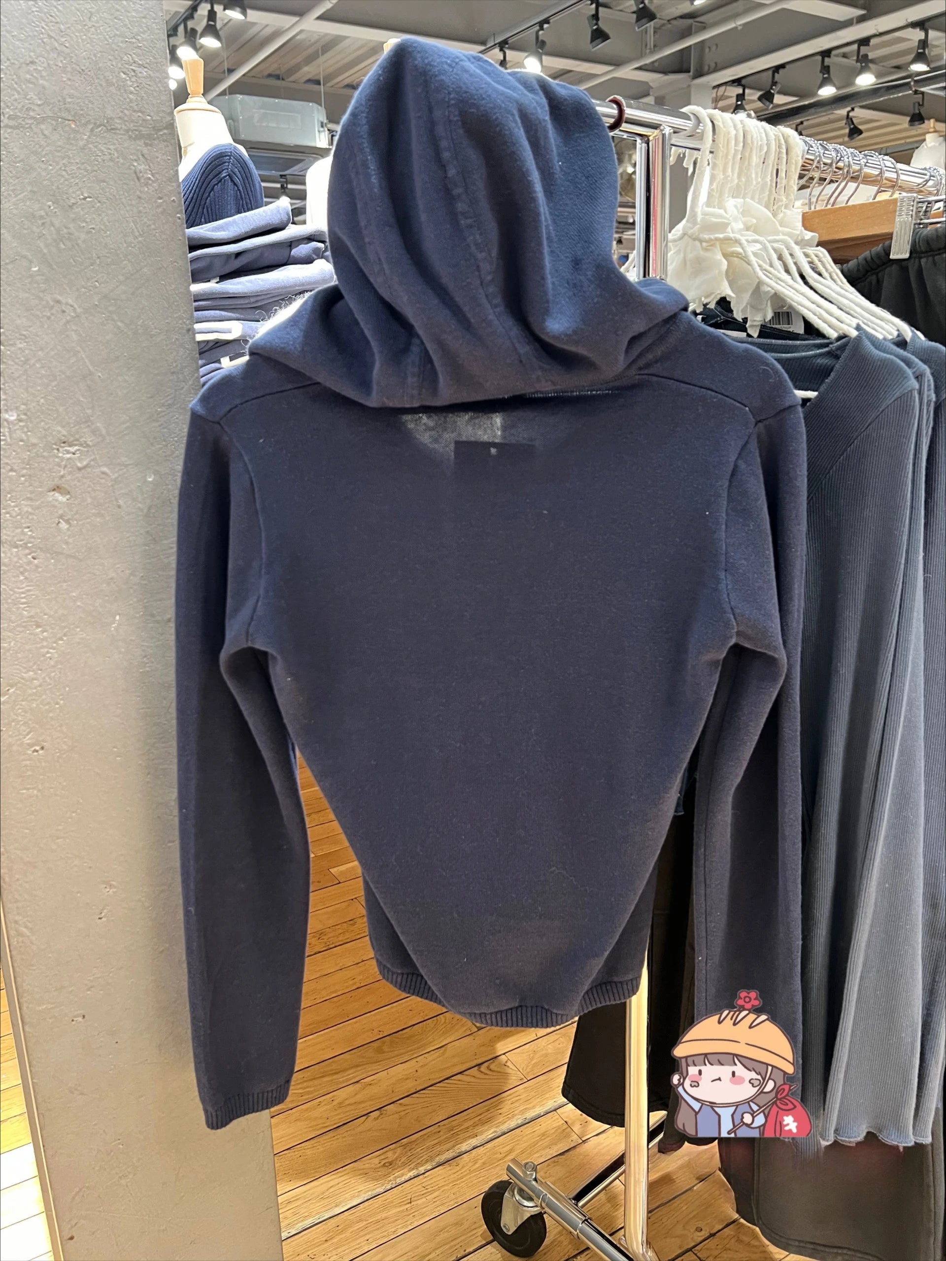 LIZAKOSHT  -  Women Navy Lace-up Solid Knitted Long Sleeve T-Shirt Autumn Hooded Slim Sexy Tee Shirt Female Casual Simple Vintage Y2K Crop Top