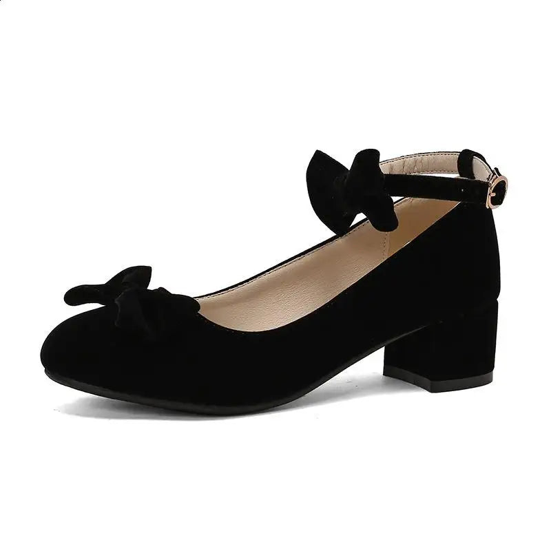 LIZAKOSHT  -  Shallow Mouth Slip On Woman Sexy High Heels Shoes Lace-Up Chunky Sandals Branded Pumps Footwear Round Toe Slip-On Crossdressers