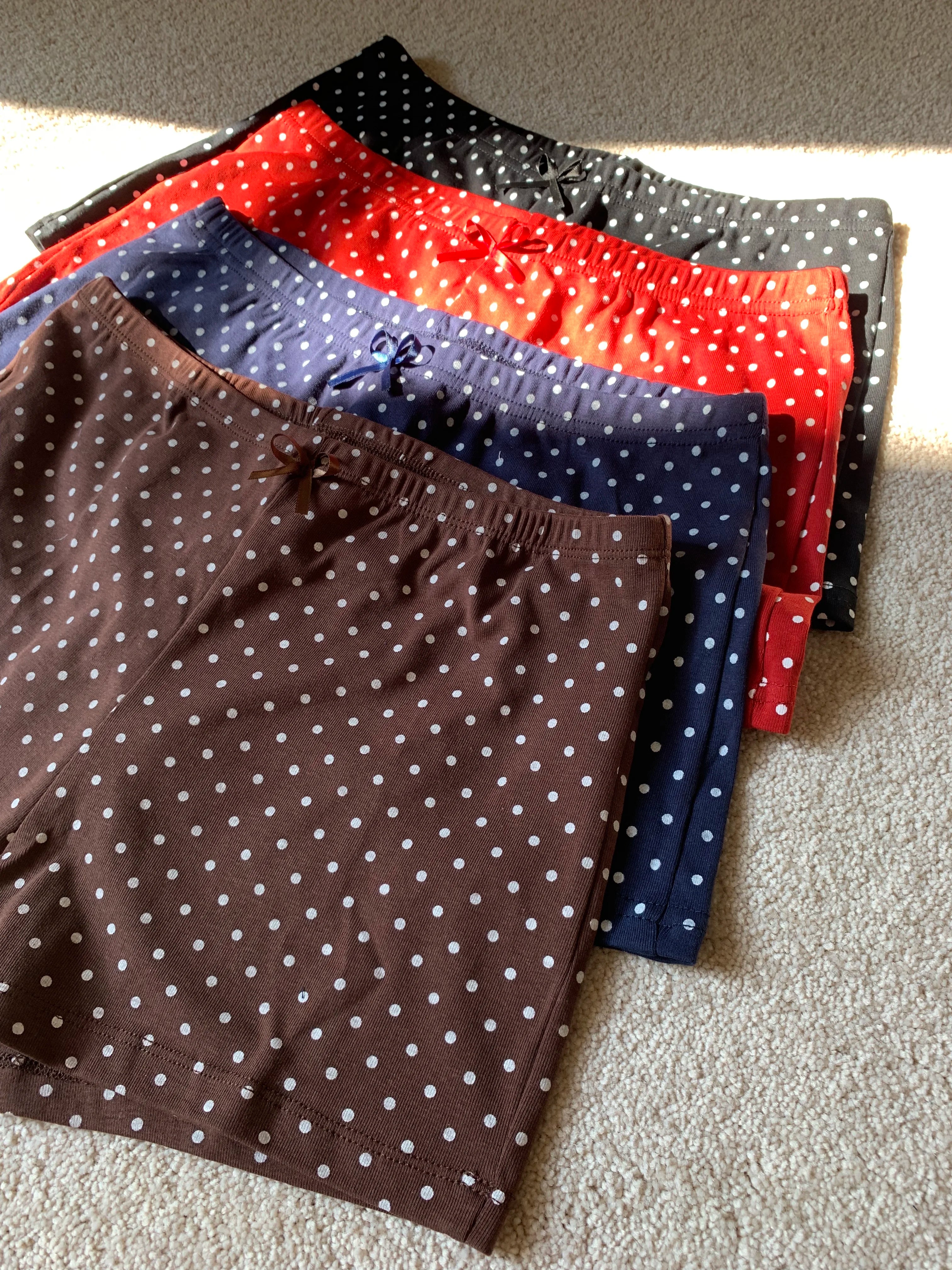 LIZAKOSHT  -  Polka Dot Cotton Shorts Woman Summer Bow Elastic Waist Straight Short Pants Female Casual Cozy Home Pajama Bottom New Pant