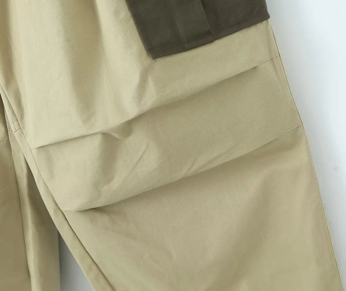 LIZAKOSHT  -  New American Retro Trousers Women Army Green Patchwork Harem Cargo Pants Fashion Blogger Ladies Casual