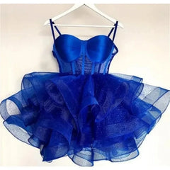 LIZAKOSHT  -  Mini Tiered Homecoming Dresses Sexy Cocktail Ball Party Gowns Shiny Short Backless Evening Dresses Коктейльные Платья