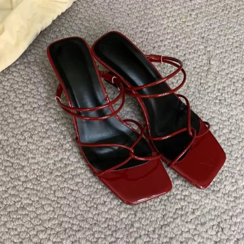 LIZAKOSHT  -  Fashion Wedge Sandals for Women Summer New Cross-tied Roman Sandals Ladies Open Toe Designer Brand High Heels Slippers Women