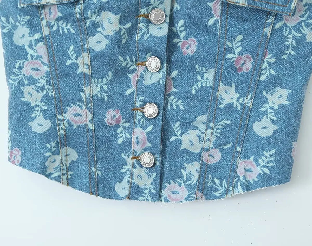 LIZAKOSHT  -  Europe and America in The Summer of 2025, The New French Retro Temperament Printed Top+irregular Skirt Suit.