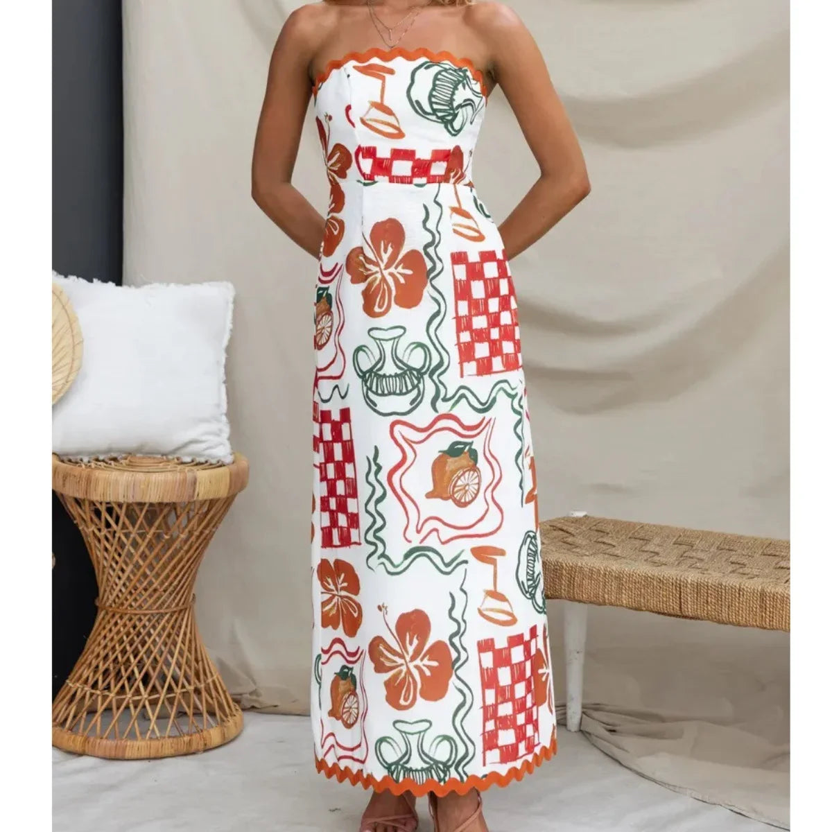 LIZAKOSHT  -  Hot Selling Spring and Summer New Fashionable Chest Hugging Pleated Casual Dress INS Holiday Loose Women's Dress