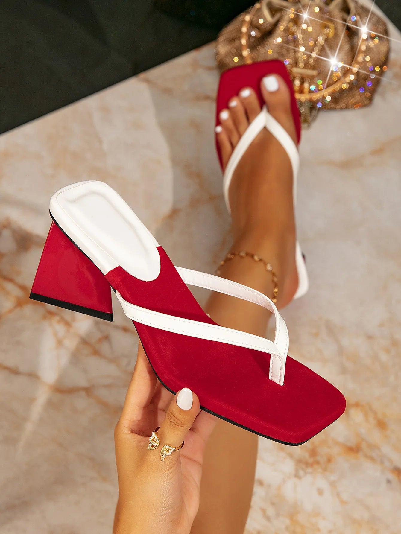 LIZAKOSHT  -  New Fashion Women Flip Flops Strange Heel Concise Slippers Heels for Women Open Toe Comfort Casual Beach Sandals Women