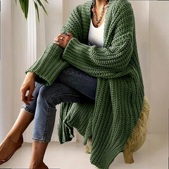 LIZAKOSHT  -  Women Knitted Cardigan Long Cardigans Solid Color Open Front Sweaters Outerwear Spring Summer