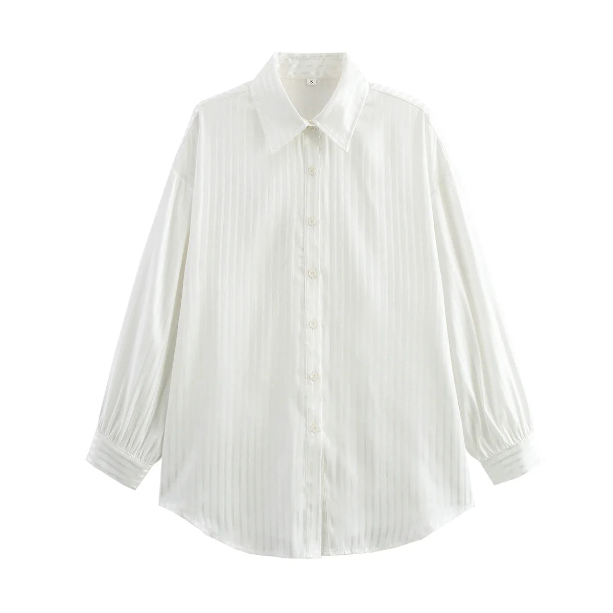 LIZAKOSHT  -  Chicheca White Striped Blusas Para Mujer Spring Summer Casual Women Shirt Single Breasted Long Sleeve Loose Shirts Blouses