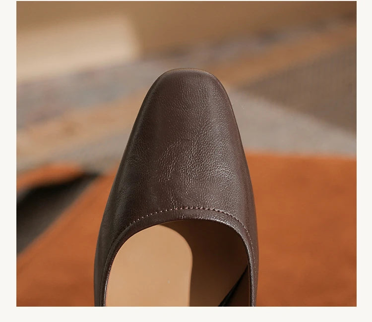 LIZAKOSHT  -  Retro High Heels Mary Jane Shoes Spring Autumn Fashion Women's Shoes  Shallow Buckle Buckle Chunky Elegant Office High Heels