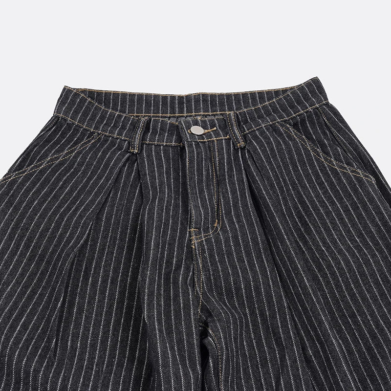 LIZAKOSHT  -  Women Striped Relaxed Fit Jeans Retro Low Rise Wide Leg Denim Pants Grunge Loose Trousers Spring Y2K Clothes