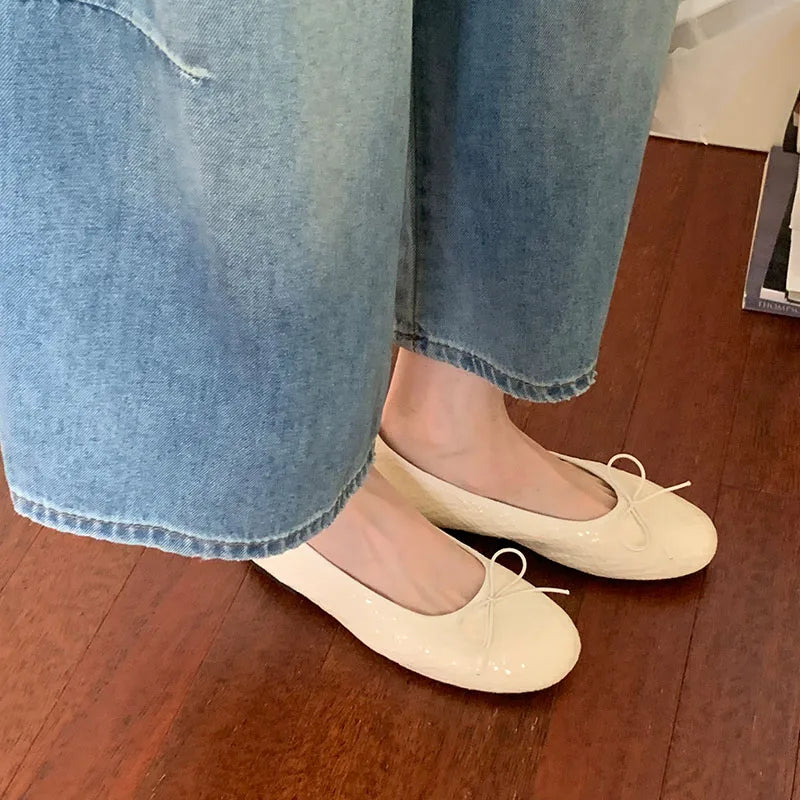 LIZAKOSHT  -  New Spring Autumn Fashion Round Toe Soft Dress Ladies Boat Shoes Casual Female Shallow Women Flat Slip On Shoes