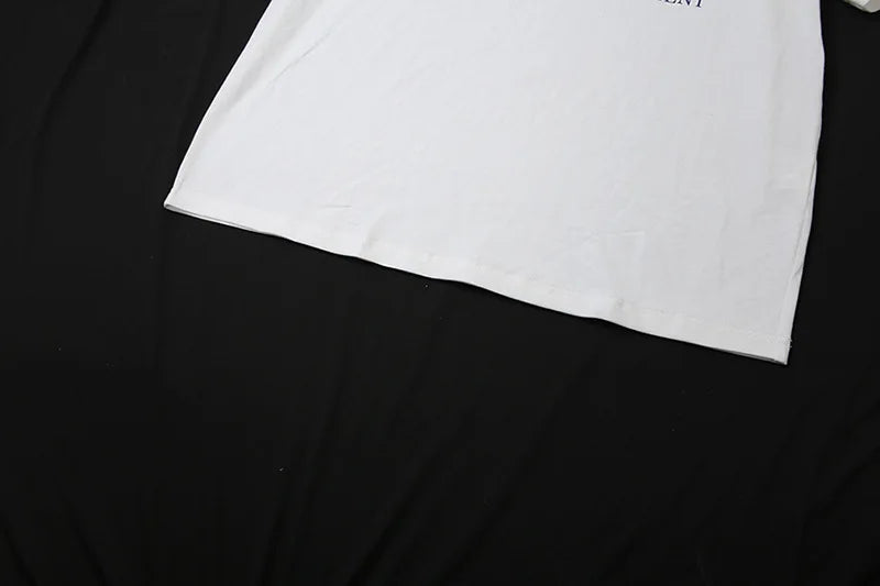 LIZAKOSHT  -  Letter Print Graphic T Shirts White Oversized One Shoulder Tops Womens Summer Fashion Clothing Trends 2025
