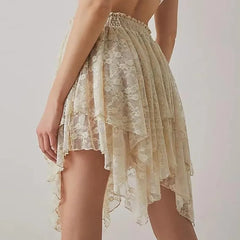 LIZAKOSHT  -  2026 Spring/summer Women's Y2k Lace Skirt Lace Pleated Women's Skirt