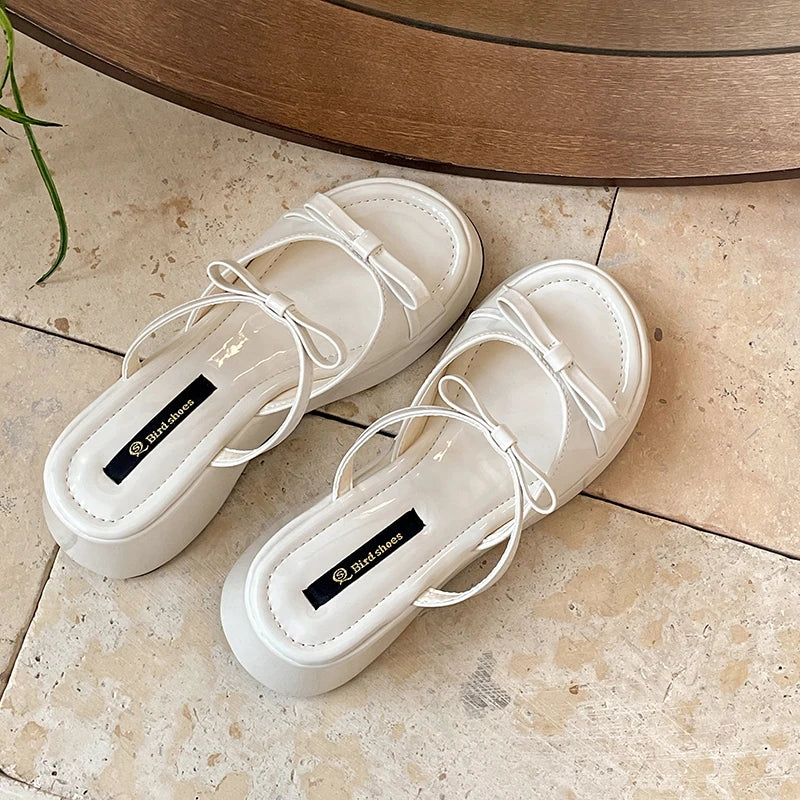 LIZAKOSHT  -  New Summer Concise Open Toe Women Slippers Fashion Platform Wedges Heel Shoes Comfort Beach Vacation Dress Female Slides