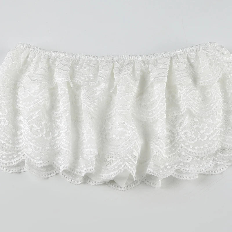 LIZAKOSHT  -  Casual Tiered Lace Skirts Streetwear All-match Women Mini Skirts Sweet Bottom Clothing Vintage Summer Outfits Sexy Y2K