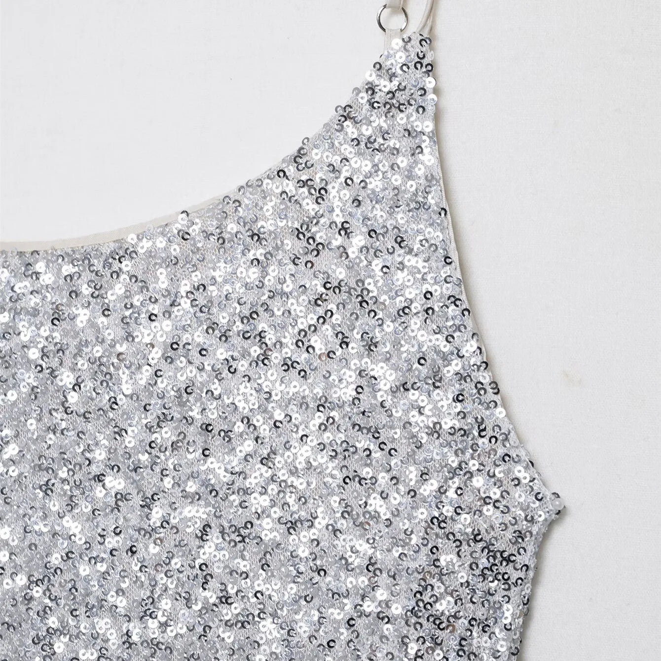 LIZAKOSHT  -  Autumn Sequin Fashion Long Dress For Women Patchwork Backless Spaghetti Slim High Waist Party Dress Female Shiny Dress