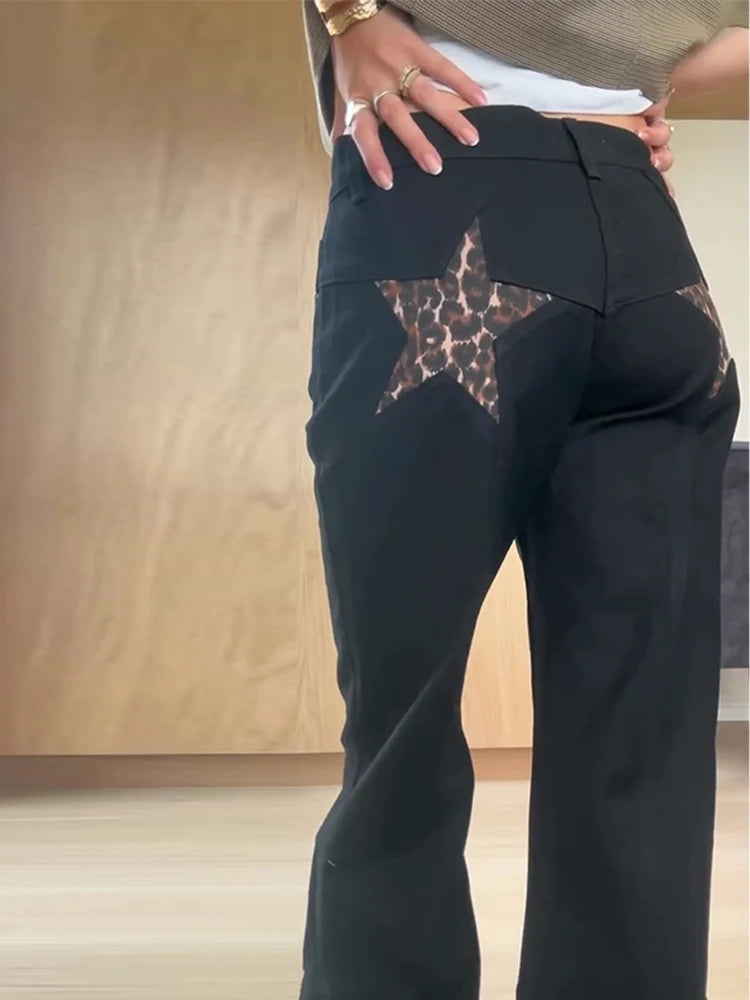LIZAKOSHT  -  Street Start Print Women Jeans Fashion Loose High Waist Zippers Button Pocket Female Pants Spring Summer Lady Bottoms New