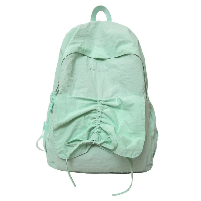 LIZAKOSHT  -  Junior High School Girl Backpack Summer New College Style Bow School Backpack Fashion Candy Colored Pleated Backpack School Bag