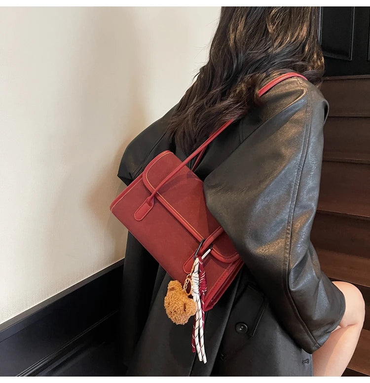 LIZAKOSHT  -  Retro Underarm Bag Large Capaci Casual Commuter Women's Bag oulder Bag Office Bag Faionable Simple Sle Korean Sle