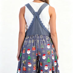 LIZAKOSHT  -  Womens Overalls Casual Loose Dungarees Ugly Christmas Costumes for Women Santa Claus Romper Jumpsuits Fit Overall Bib Pants