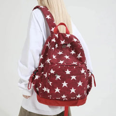 LIZAKOSHT  -  High-capacity Vintage Grunge Men Backpacks All Match Simple Fashion Star Letter Schoolbags Y2k Aesthetic Trendy Backpack Women