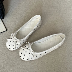 LIZAKOSHT  -  New Design Polka Dot Butterfly-kont Flats Heels Women Sandals Fashion Round Toe Daily Banquet Party Shoes