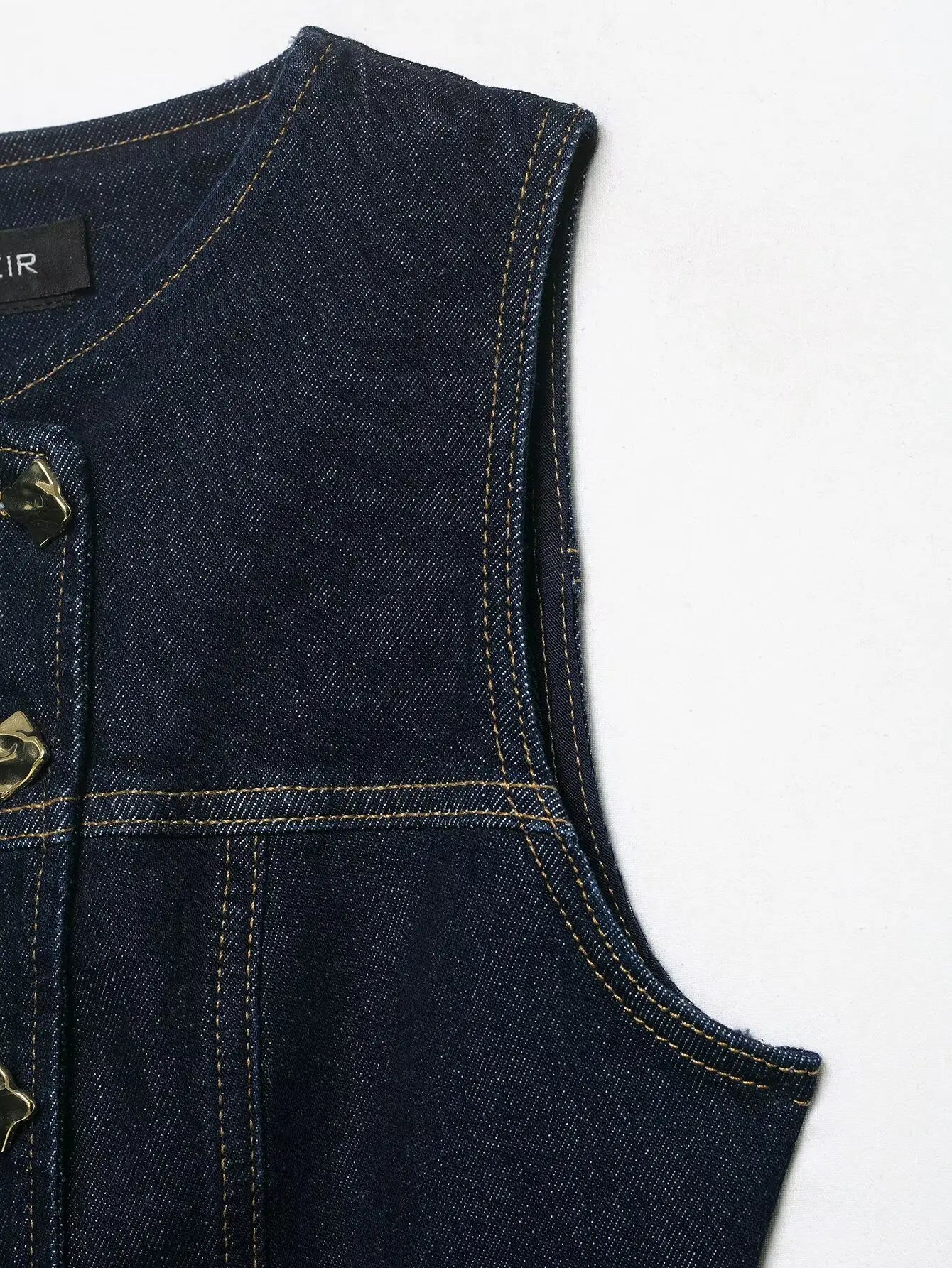 LIZAKOSHT  -  Spring New Style ZR Women's Slim Fit Denim Vest Fashionable Versatile Commute Style Polyester Fiber Casual Single Piece
