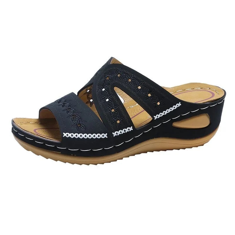 LIZAKOSHT  -  Summer Women Wedge Premium Orthopedic Open Toe Sandals Vintage Anti-slip Leather Casual Female Platform Retro Women's Shoes