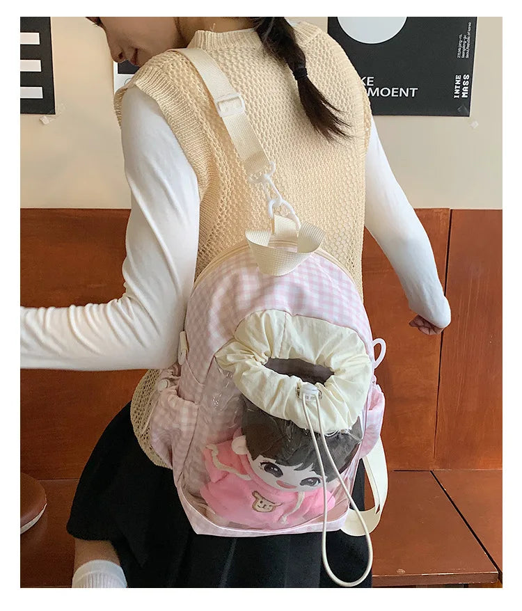 LIZAKOSHT  -  Korean Style Jelly Crossbody Bags Casual and Versatile Fashion Backpacks Large Capacity for School Students Texture Ita Bag