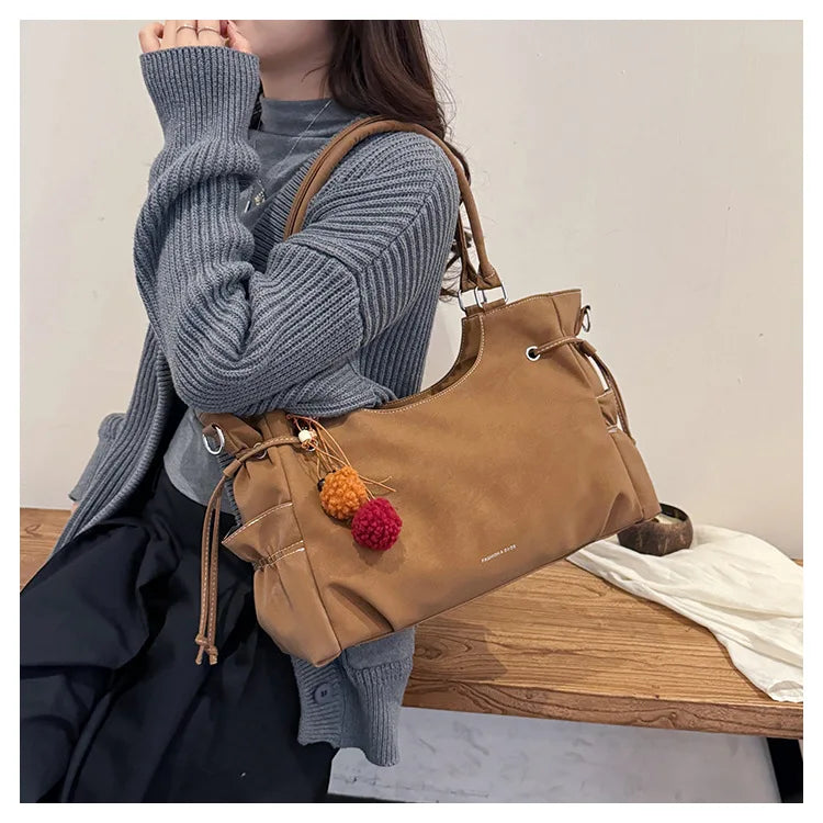 LIZAKOSHT  -  Simple Fashion Suede Crossbody Bag Women Large Capacity Shoulder Bag for Work Comfortable and Versatile Texture Commuting Bag