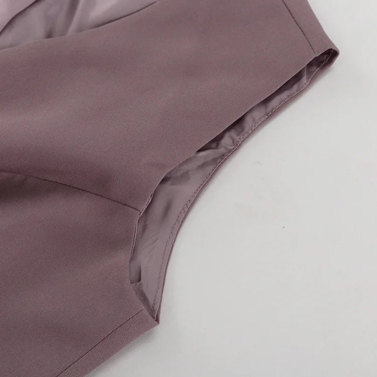 LIZAKOSHT  -  Casual Long Dress Set V-Neck Sleeveless Vest Top Slit Skirt Set Fashion Office Lady Elegant Women Dress Set Outfits